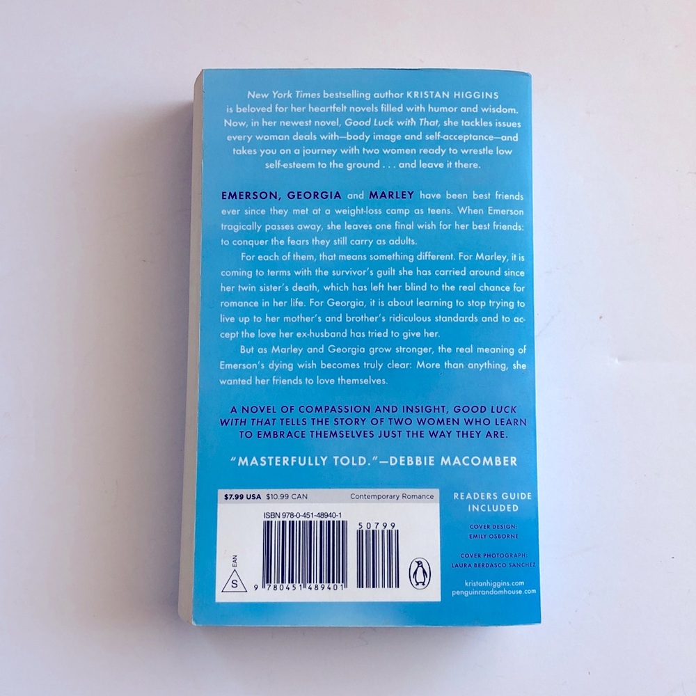 Kristan Higgins "Good Luck With That" Paperback - Blue Cover - Picture 2 of 6